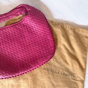 Bottega Veneta Intrecciato Pink Leather Hobo Shoulder Bag